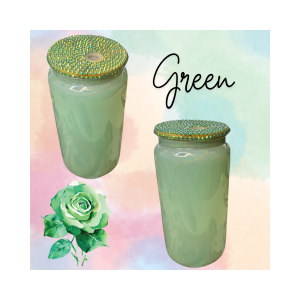 16oz Jellybean Glass Cups With Rhinestone Lids-YOU PICK ANY DESIGN